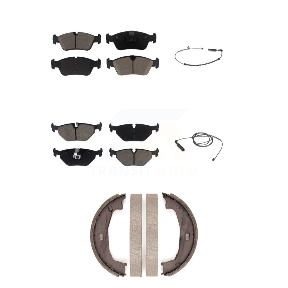 Front Rear Ceramic Brake Pad And Wear Sensor Kit (5Pc) For BMW 325Ci 325i 320i 328i 323Ci KCW-100382