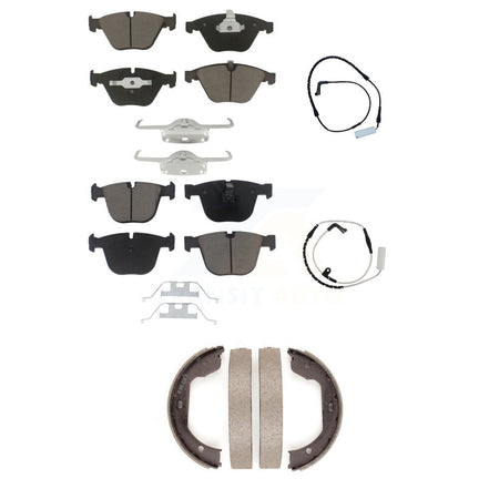 Front Rear Ceramic Brake Pads & Wear Sensor Kit (5Pc) For BMW 750i 750Li 745i 745Li 760Li KCW-100383