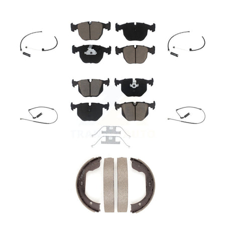 Front Rear Ceramic Disc Brake Pads And Wear Sensors Kit (7Pc) For BMW X5 KCW-100394