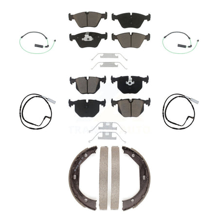 Front Rear Ceramic Disc Brake Pads And Wear Sensors Kit (7Pc) For 2005 BMW 330xi 3.0L KCW-100396