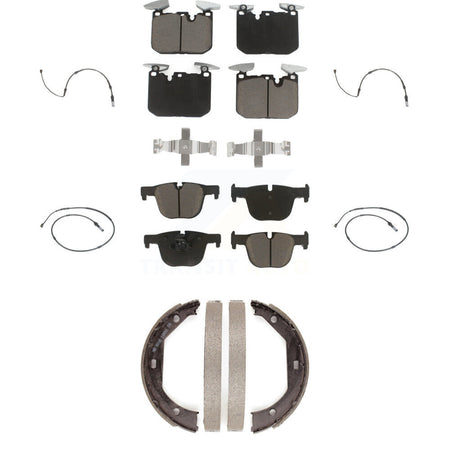 Front Rear Ceramic Brake Pads Wear Sensor Kit (7Pc) For BMW 340i xDrive 435i 440i Gran GT KCW-100407