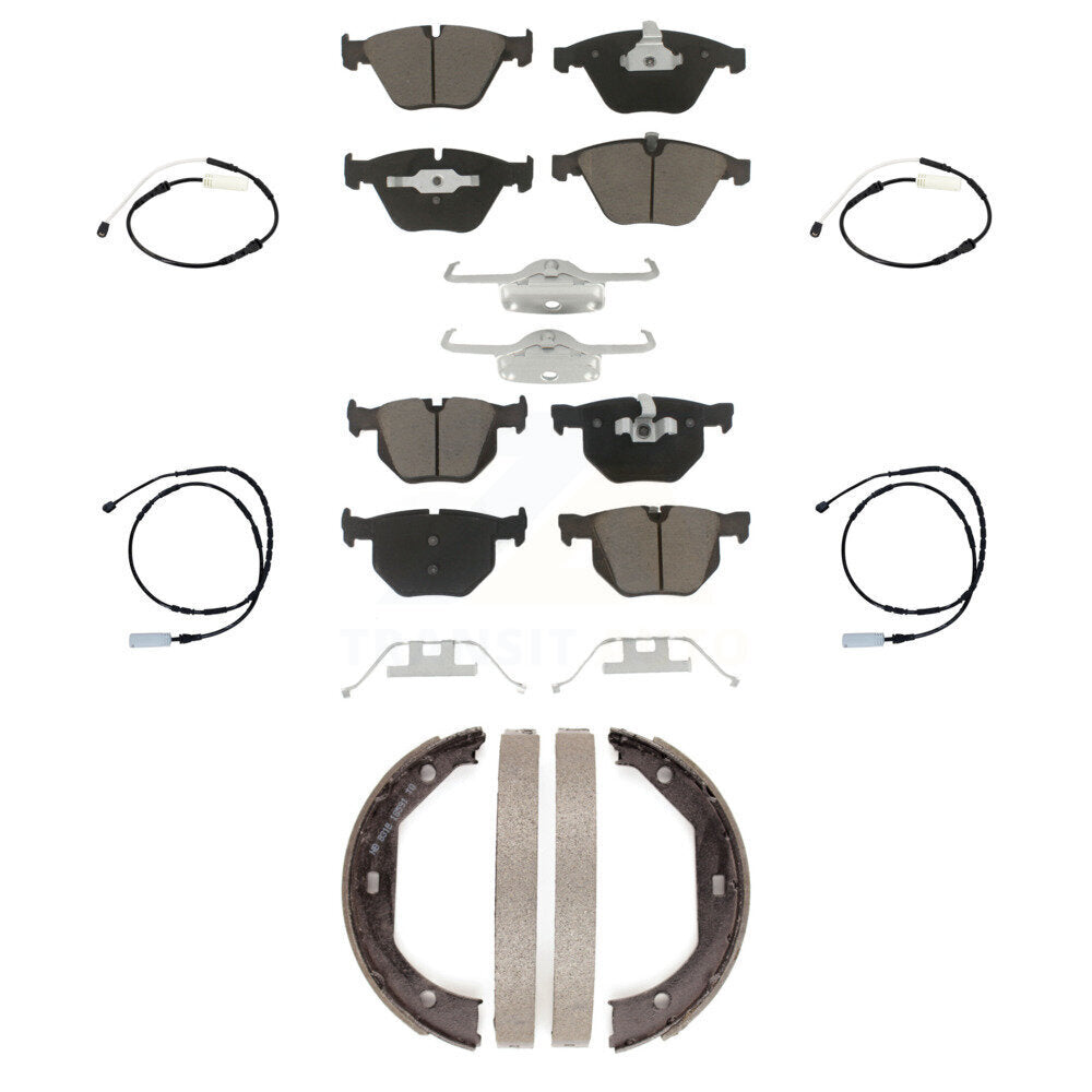 Front Rear Ceramic Disc Brake Pads And Wear Sensors Kit (7Pc) For BMW 335i 335is 335d KCW-100409