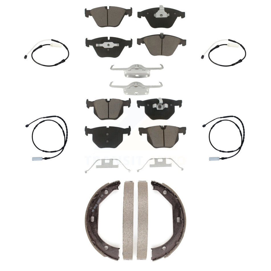 Front Rear Ceramic Disc Brake Pads And Wear Sensors Kit (7Pc) For BMW 335i 335is 335d KCW-100409