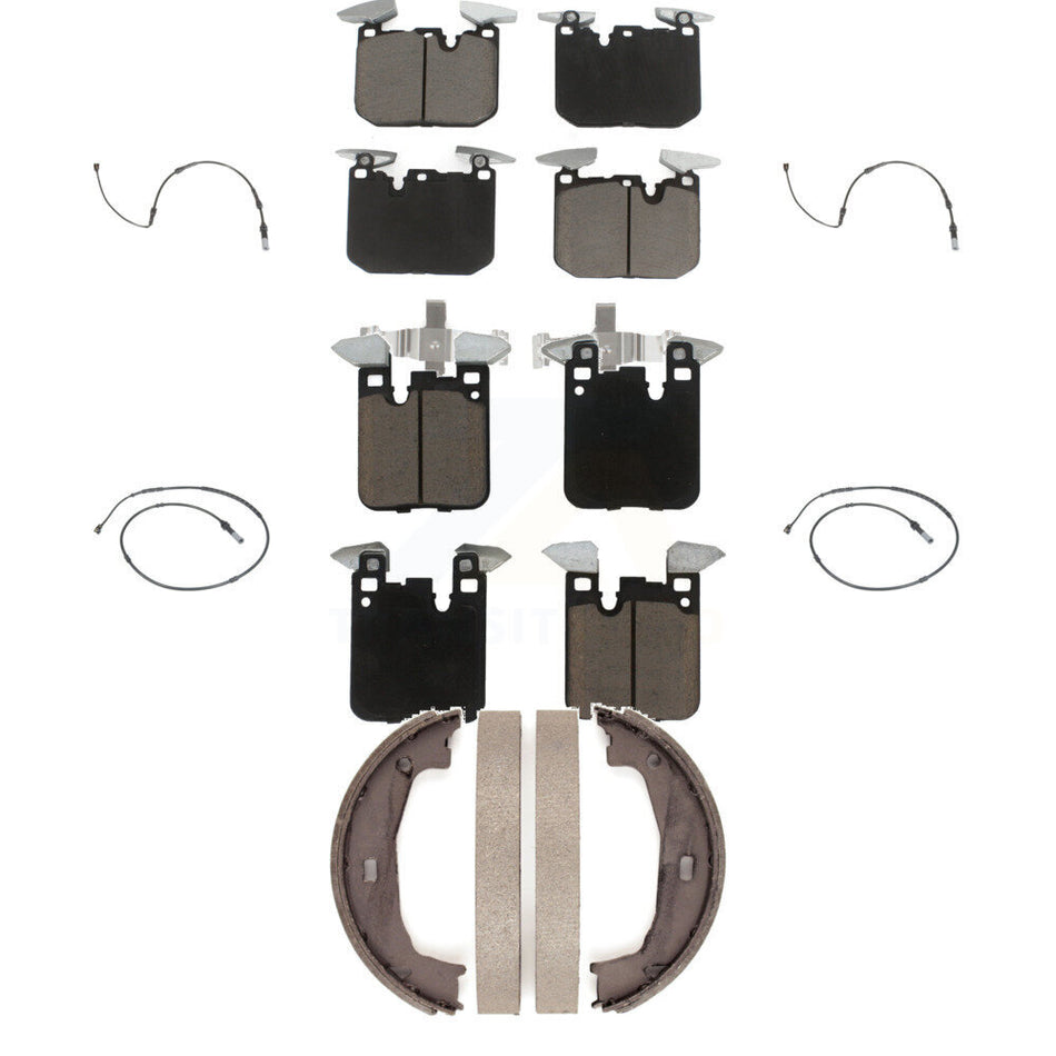 Front Rear Ceramic Disc Brake Pads And Wear Sensors Kit (7Pc) For BMW M240i xDrive M235i KCW-100413