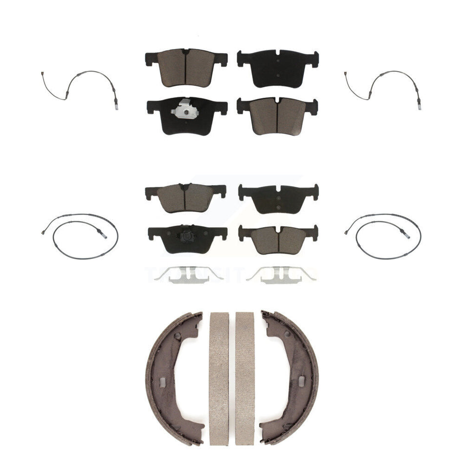 Front Rear Ceramic Disc Brake Pad And Wear Sensor Kit (7Pc) For BMW 320i xDrive 328d 2.0L KCW-100414