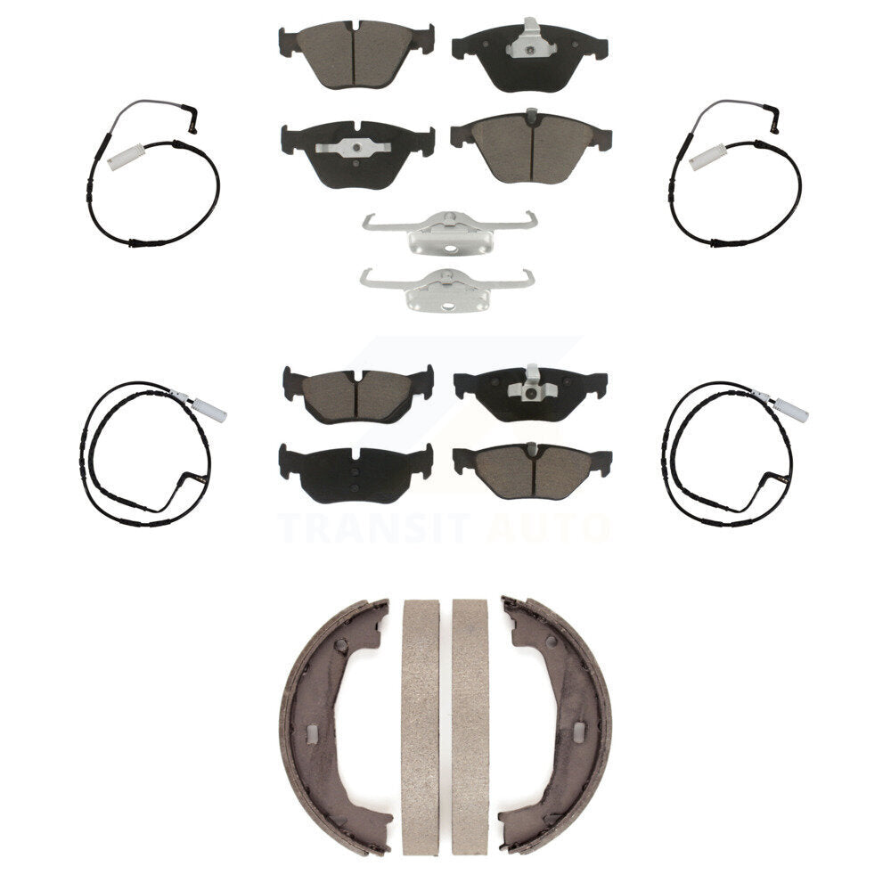 Front Rear Ceramic Disc Brake Pads And Wear Sensors Kit (7Pc) For BMW 323i 328i KCW-100424