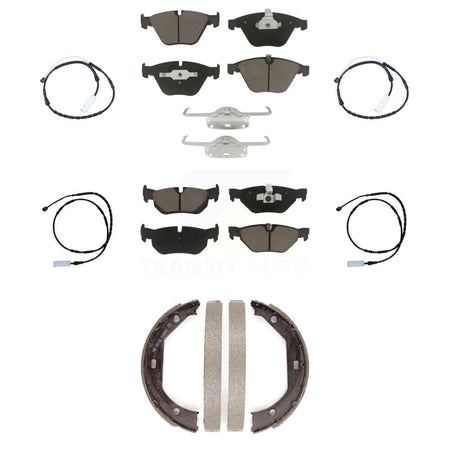 Front Rear Ceramic Disc Brake Pads And Wear Sensors Kit (7Pc) For BMW 328i xDrive KCW-100425