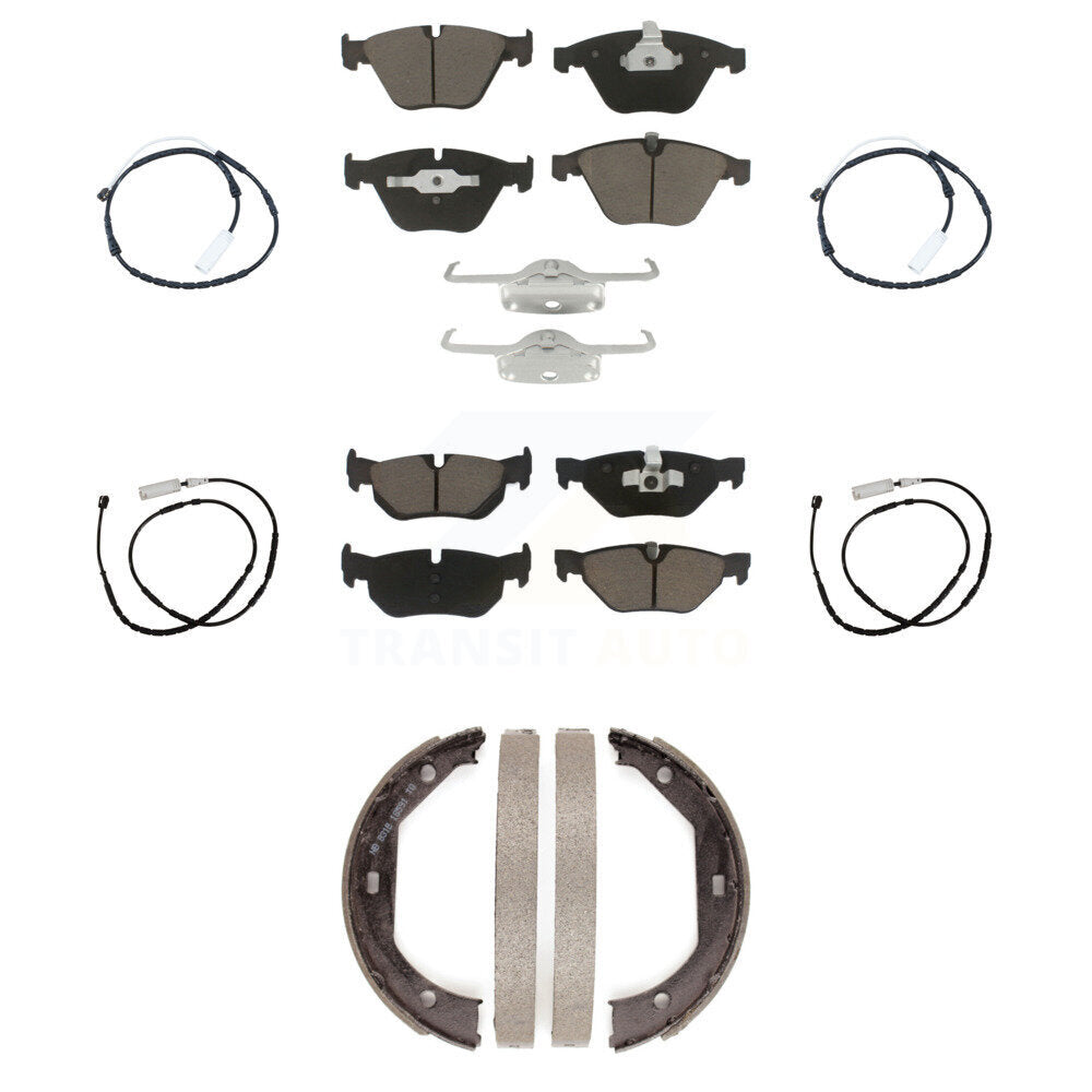 Front Rear Ceramic Brake Pads Wear Sensor Kit (7Pc) For 13 BMW X1 xDrive28i with AWD 2.0L KCW-100426