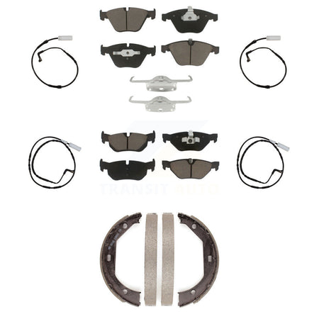 Front Rear Ceramic Disc Brake Pads And Wear Sensors Kit (7Pc) For BMW 328i KCW-100432