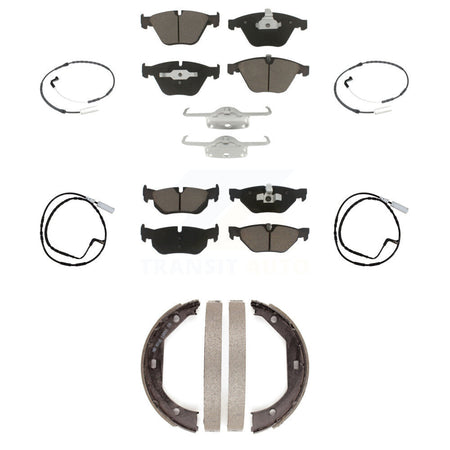 Front Rear Ceramic Disc Brake Pads And Wear Sensors Kit (7Pc) For BMW 328i xDrive KCW-100435