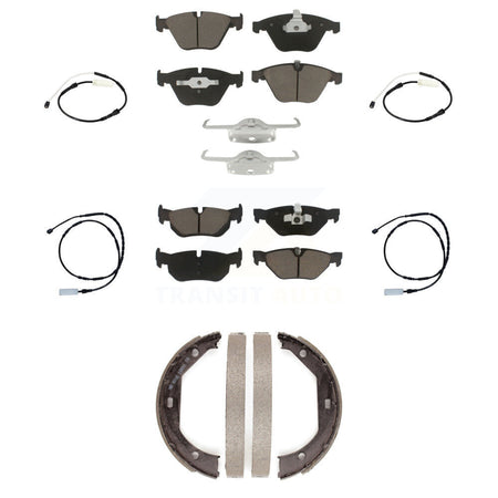 Front Rear Ceramic Disc Brake Pads And Wear Sensors Kit (7Pc) For BMW 328i xDrive KCW-100436
