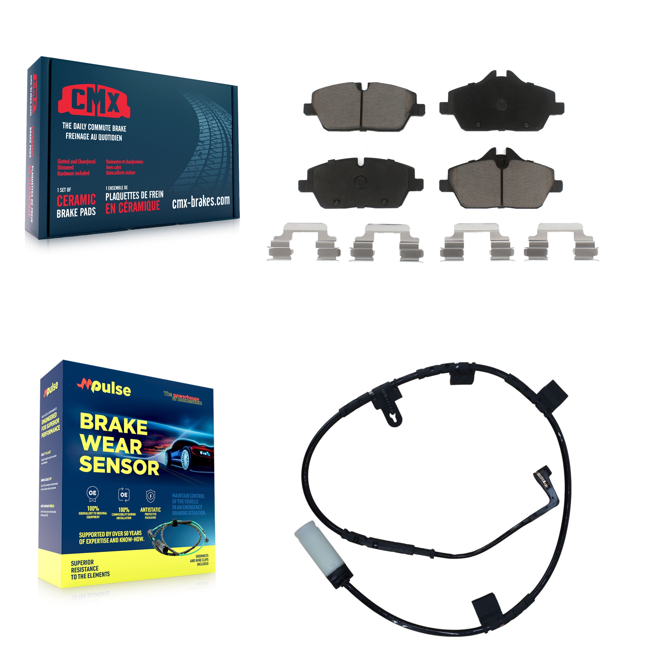 Front Ceramic Brake Pad & Wear Sensor Kit For Mini Cooper With 280mm Diameter Rotor KCW-100459