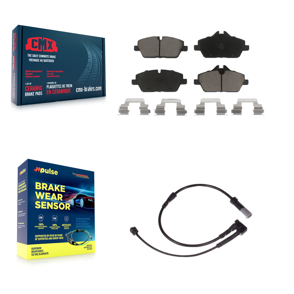 Front Ceramic Disc Brake Pads And Wear Sensors Kit For Mini Cooper KCW-100461