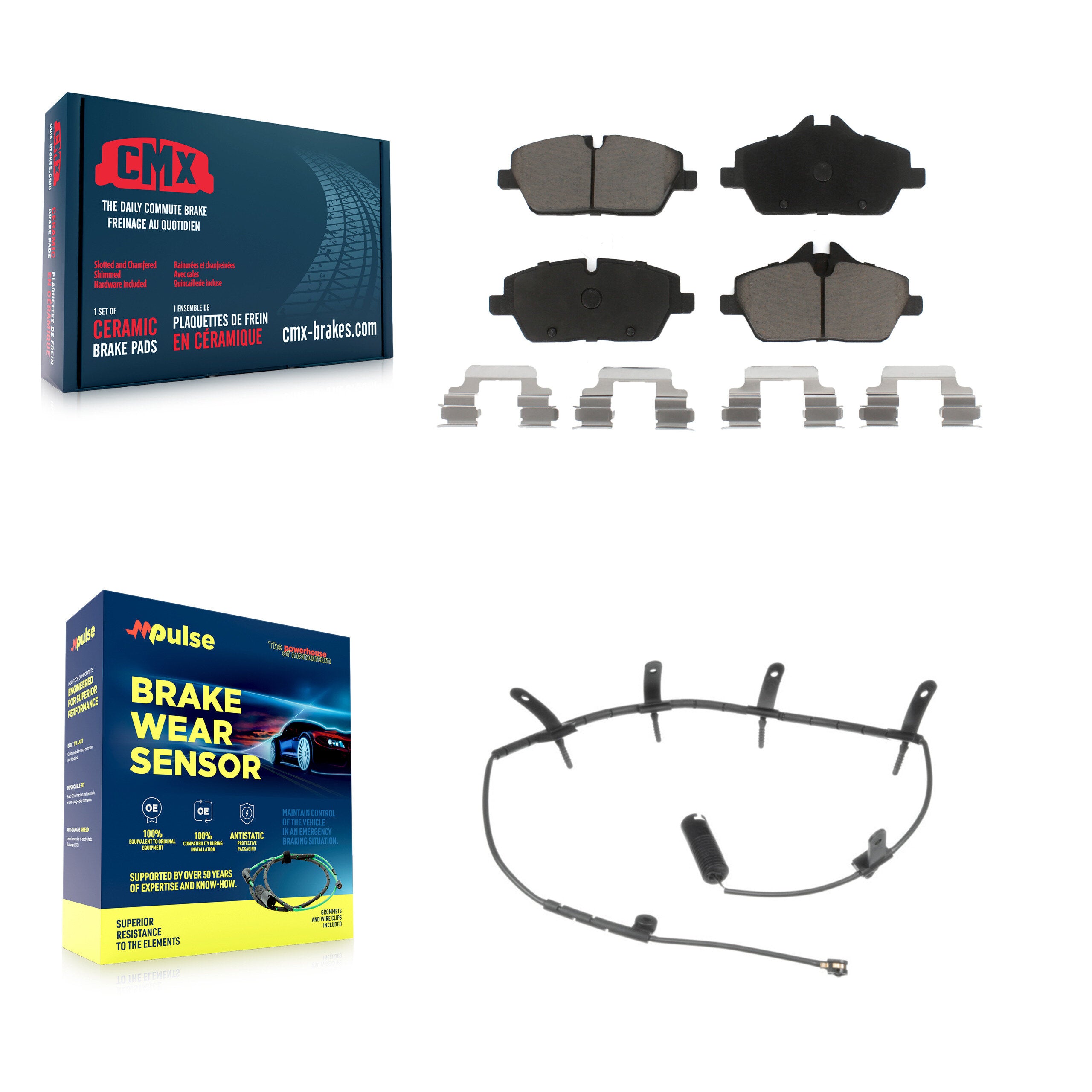 Front Ceramic Brake Pad & Wear Sensor Kit For Mini Cooper With 280mm Diameter Rotor KCW-100466
