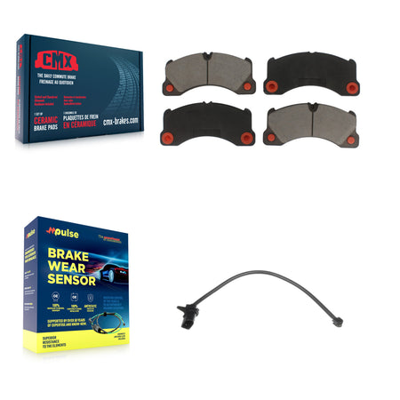 Front Ceramic Disc Brake Pads And Wear Sensors Kit For Porsche Macan except Rotor KCW-100477