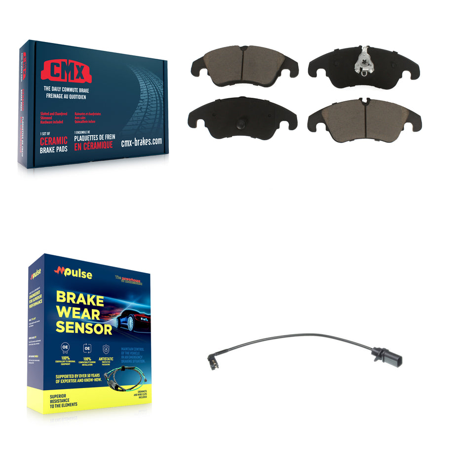 Front Ceramic Disc Brake Pad & Wear Sensor Kit For Audi Q5 A4 Quattro A5 S4 S5 allroad A6 KCW-100482