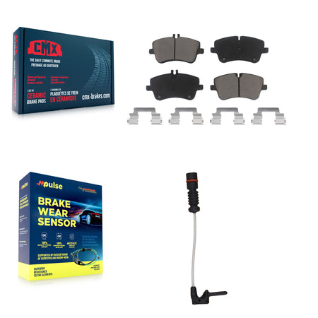 Front Ceramic Brake Pad And Wear Sensor Kit For 2003 Mercedes-Benz CLK320 Coupe with 3.2L KCW-100489