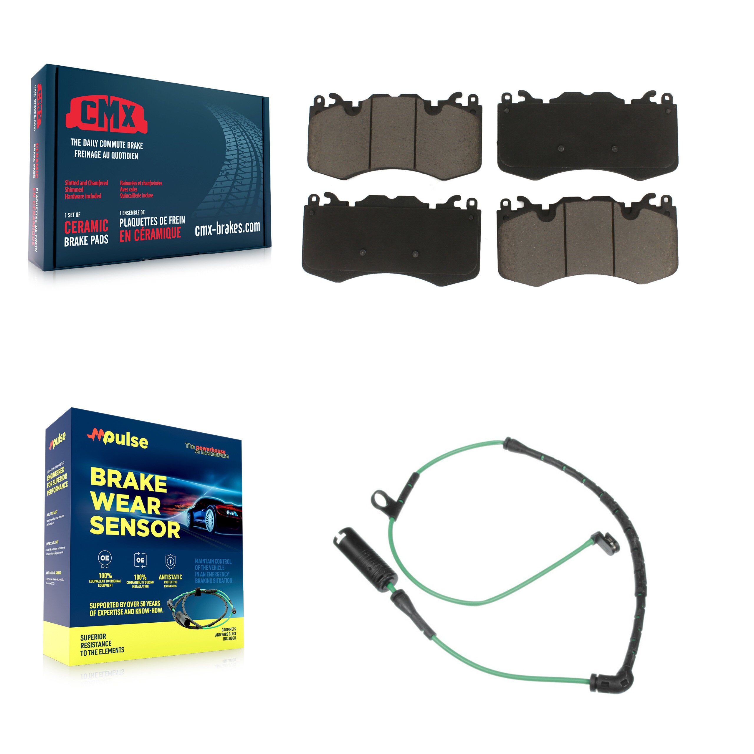 Front Ceramic Disc Brake Pads And Wear Sensors Kit For Land Rover Range KCW-100492