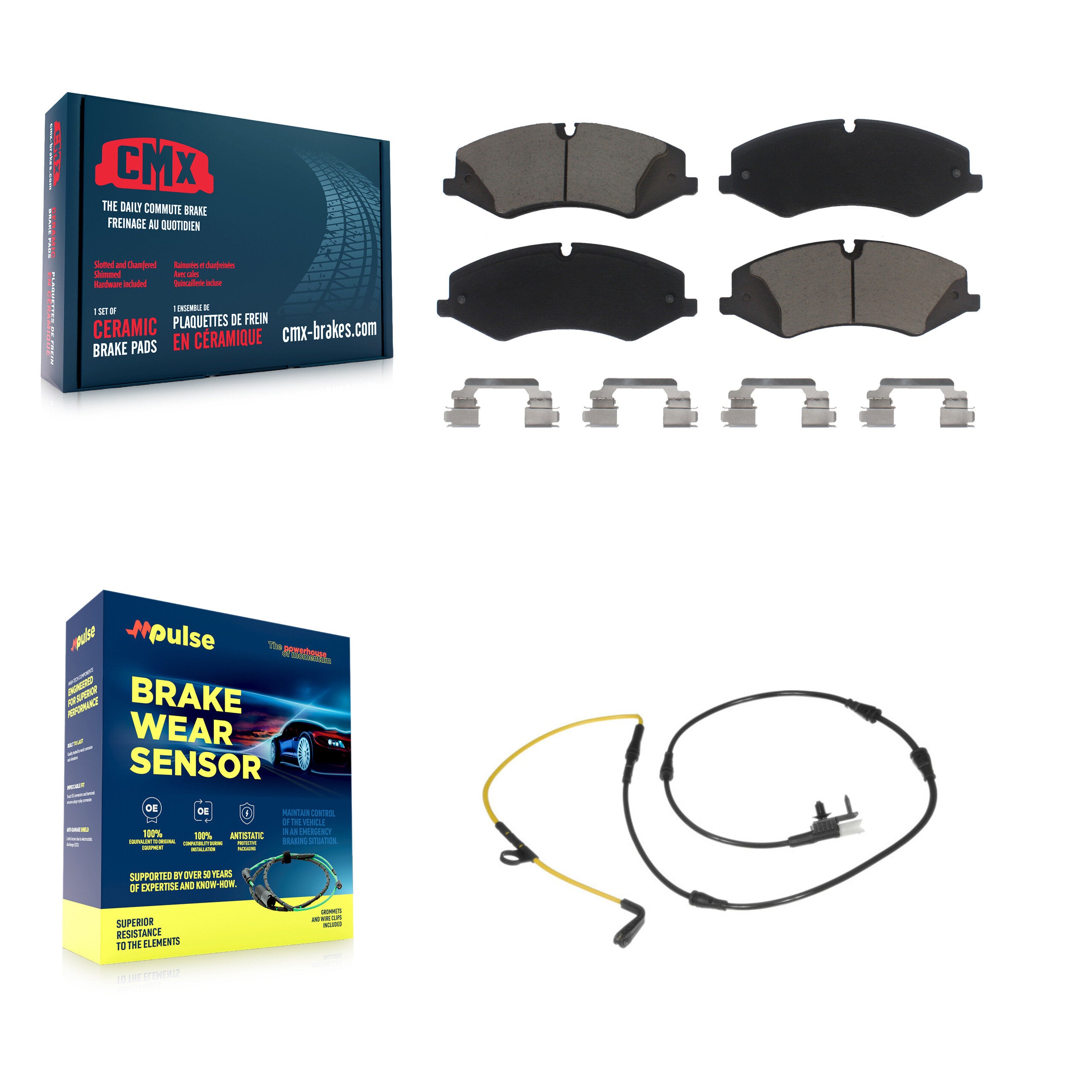 Front Ceramic Disc Brake Pads And Wear Sensors Kit For Land Rover Range Sport Discovery KCW-100498