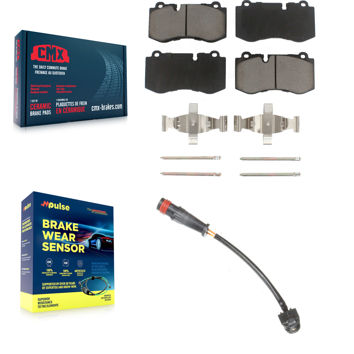 Front Ceramic Brake Pads Wear Sensor Kit For Mercedes-Benz S550 S450 CL550 S400 S600 S350 KCW-100502