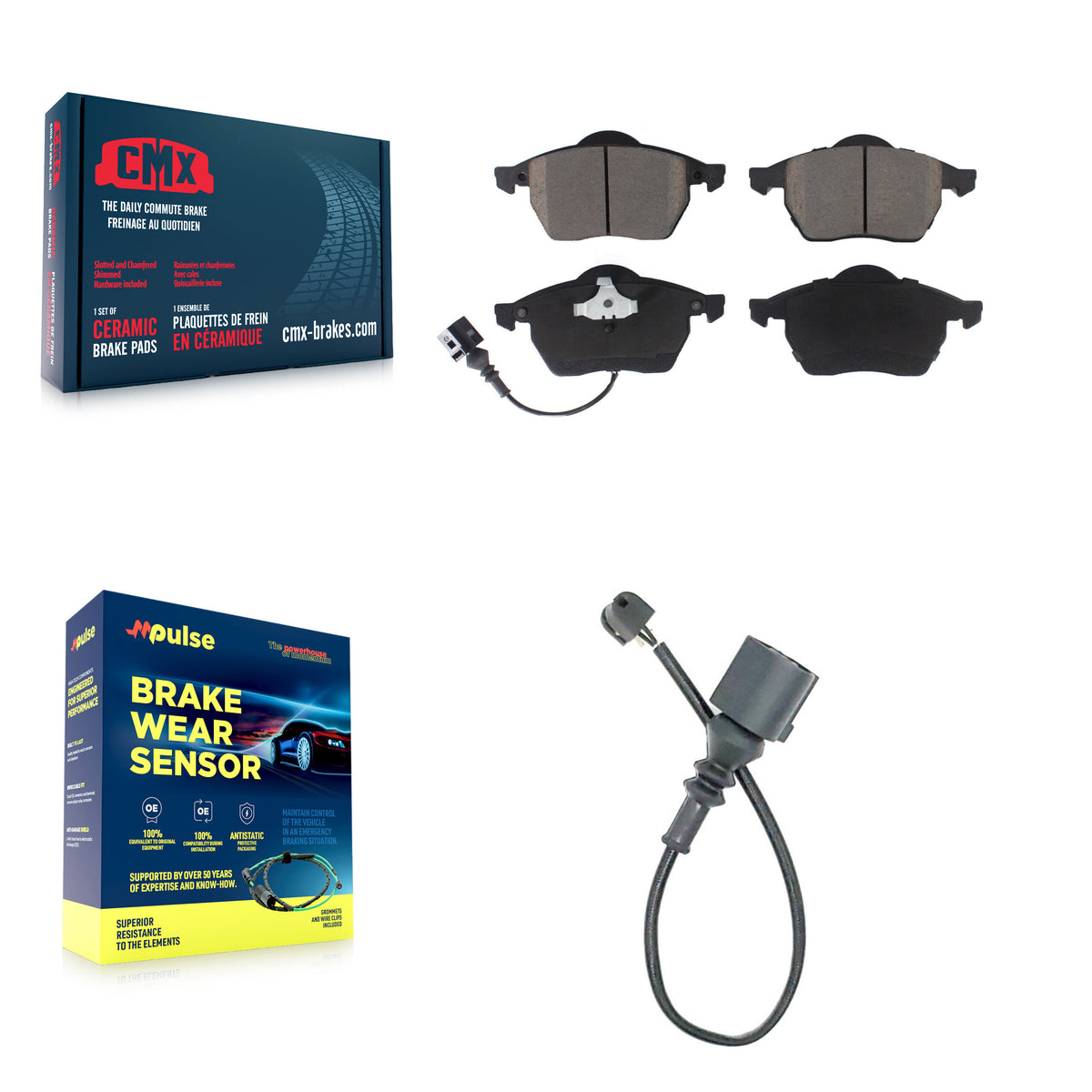 Front Ceramic Disc Brake Pad And Extra Wear Sensor Kit For 2004-2006 Audi TT Quattro 1.8L KCW-100512