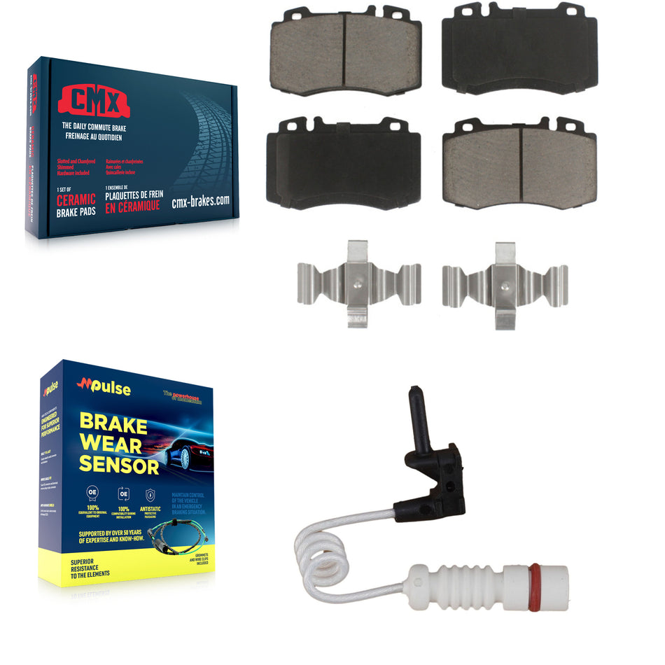 Front Ceramic Disc Brake Pads And Wear Sensors Kit For Mercedes-Benz ML500 ML430 ML55 AMG KCW-100521