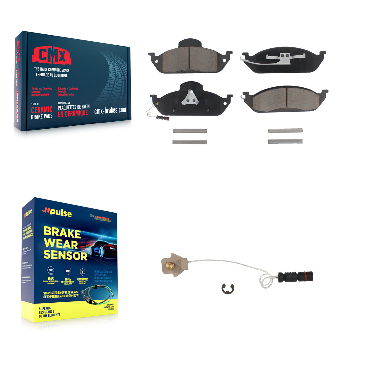 Front Ceramic Disc Brake Pads And Wear Sensors Kit For Mercedes-Benz ML320 ML350 ML430 KCW-100546