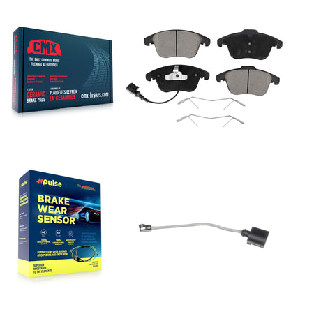 Front Ceramic Disc Brake Pads And Extra Wear Sensors Kit For Volkswagen Tiguan Limited KCW-100547