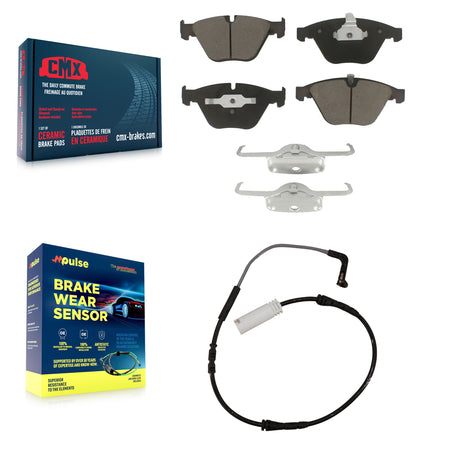 Front Ceramic Disc Brake Pads And Wear Sensors Kit For BMW 335i 323i 328i 335d KCW-100556