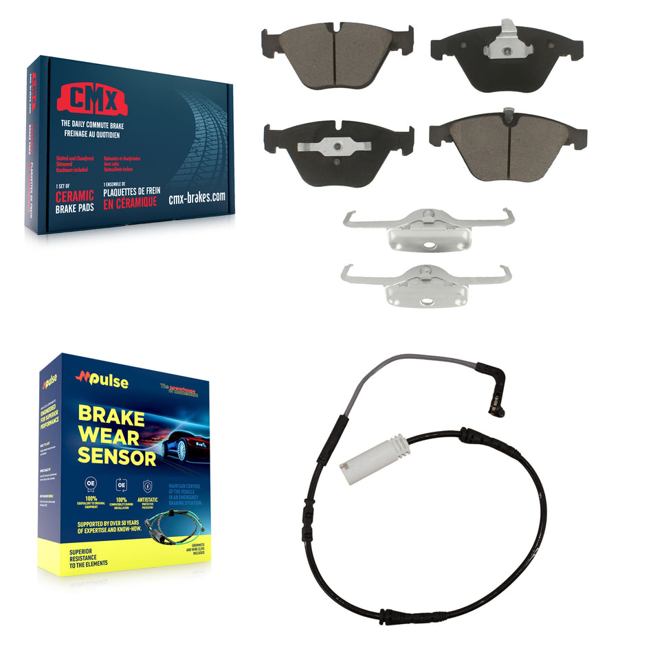 Front Ceramic Disc Brake Pads And Wear Sensors Kit For BMW 335i 323i 328i 335d KCW-100556