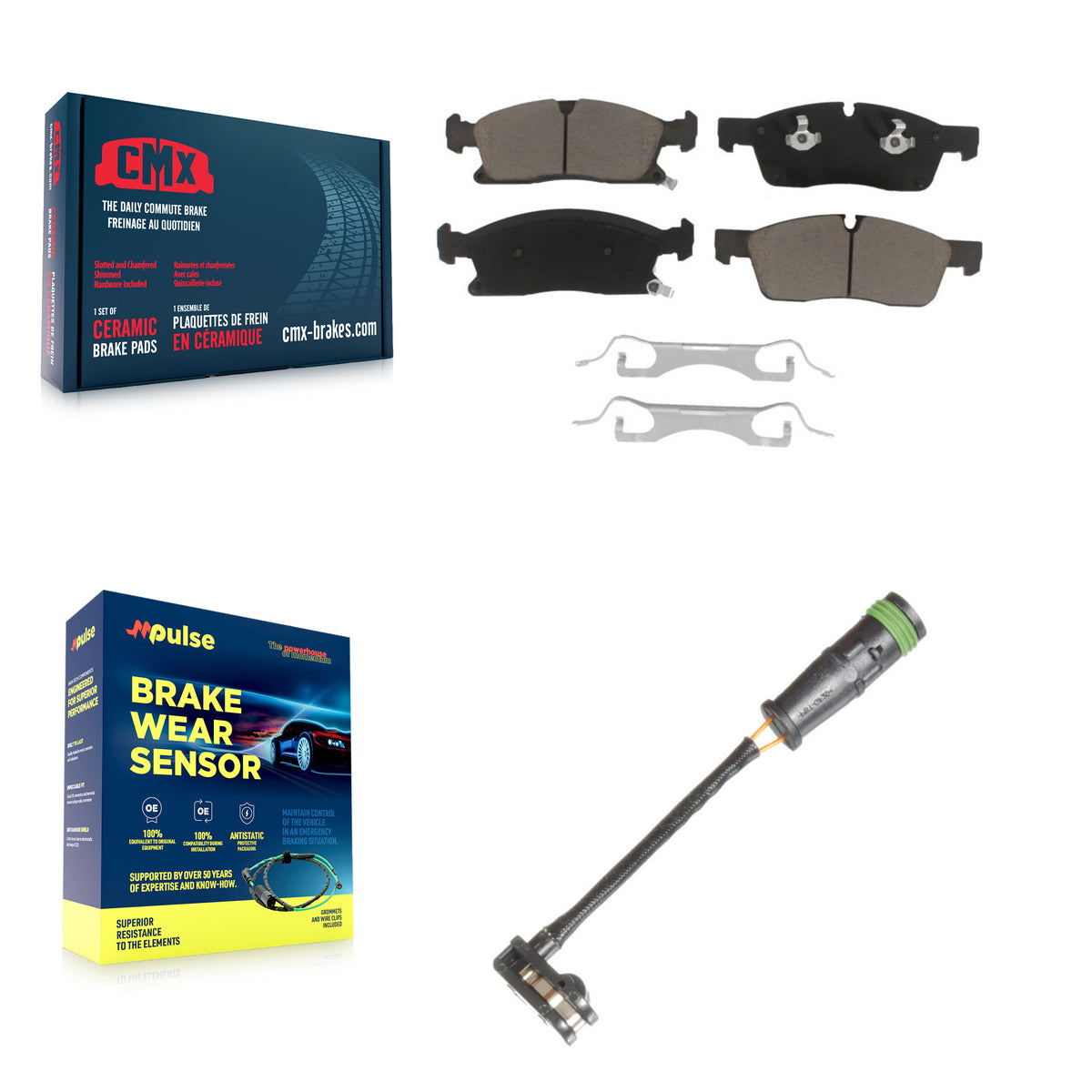 Front Ceramic Disc Brake Pads Wear Sensor Kit For Mercedes-Benz GLE400 GL350 GLS450 GL450 KCW-100566