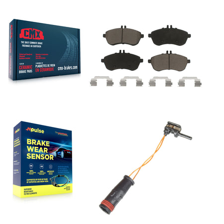 Front Ceramic Disc Brake Pads And Wear Sensor Kit For Mercedes-Benz C300 C250 C230 SLK250 KCW-100575