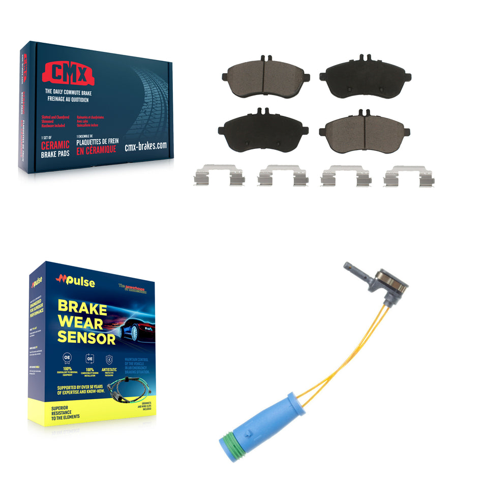 Front Ceramic Brake Pad Wear Sensor Kit For Mercedes-Benz C250 1.8L Without Sport Package KCW-100577