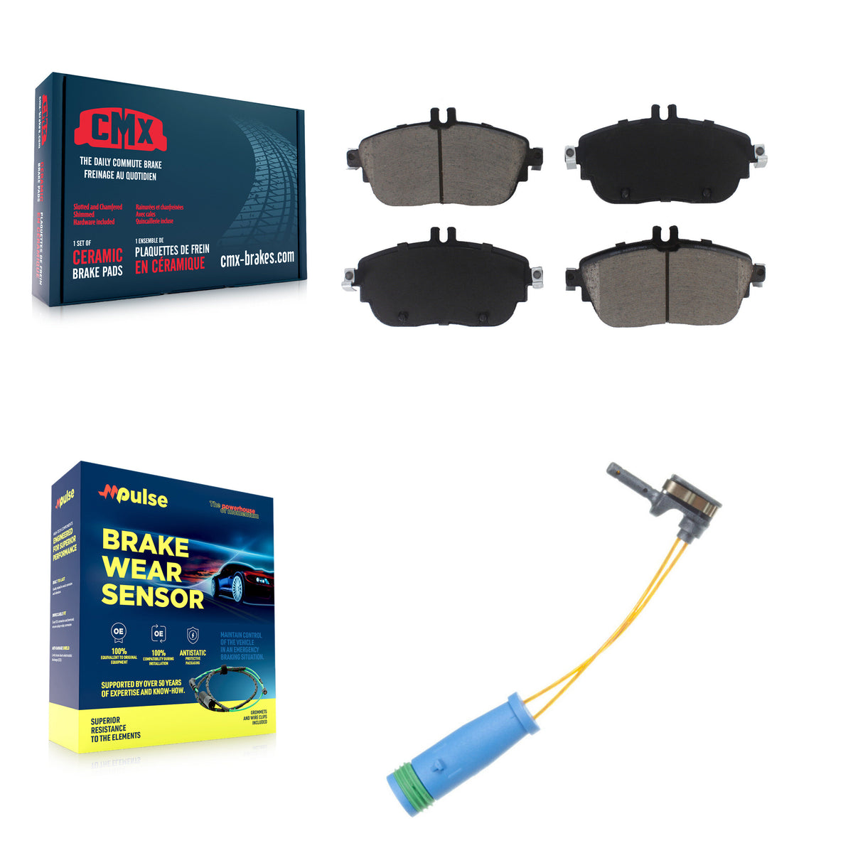 Front Ceramic Brake Pad & Wear Sensor Kit For Mercedes-Benz GLA250 CLA250 B250 B Electric KCW-100595