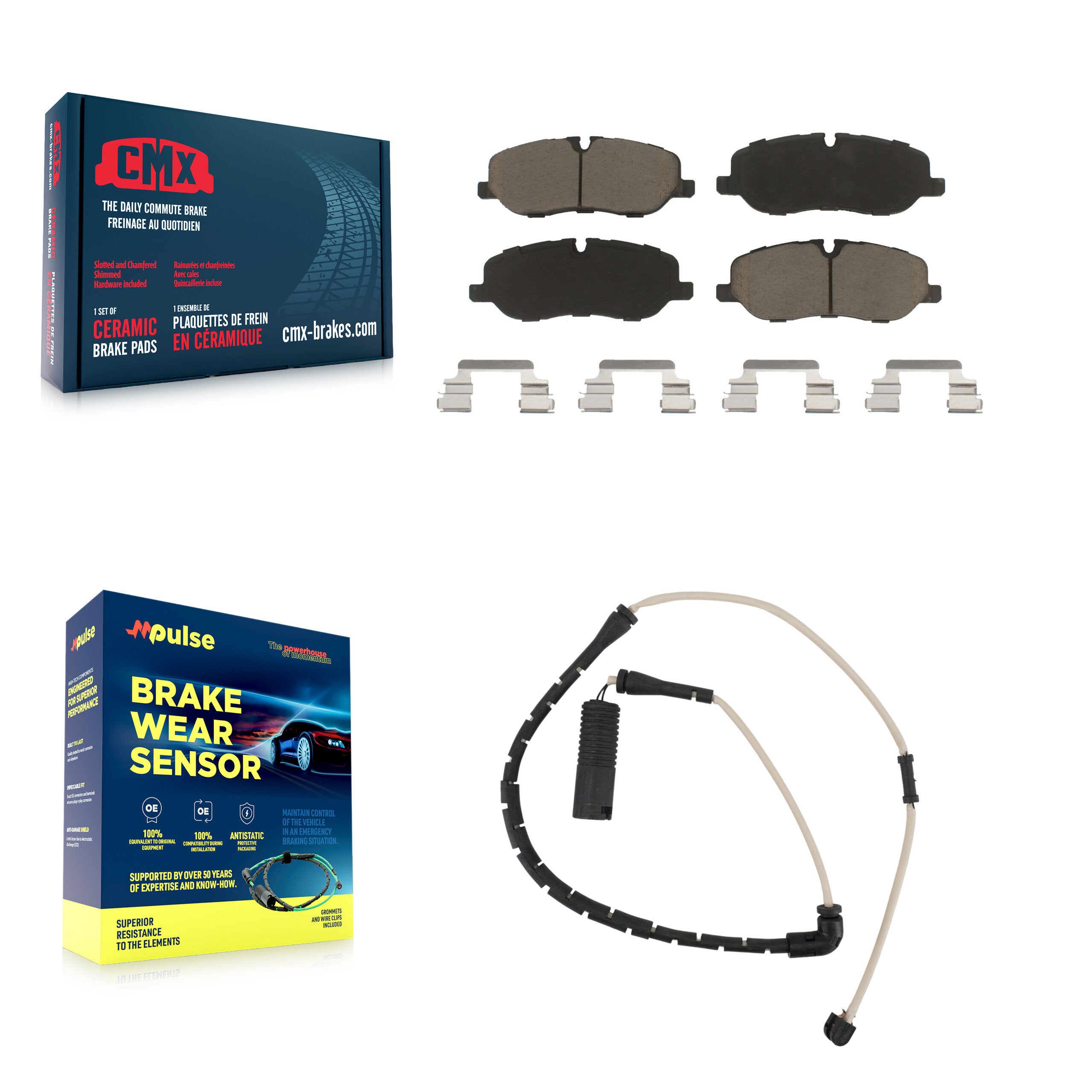 Front Ceramic Disc Brake Pads And Wear Sensors Kit For Land Rover Range KCW-100597