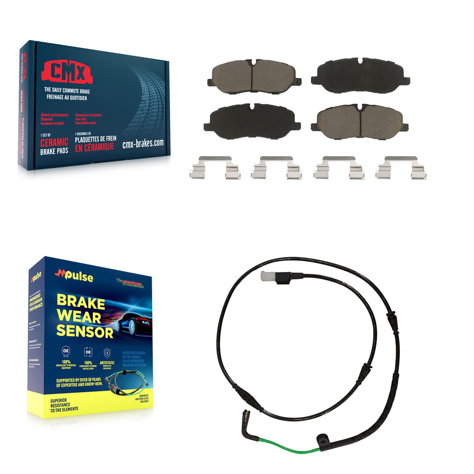Front Ceramic Disc Brake Pads And Wear Sensors Kit For 2005-2009 Land Rover LR3 4.4L KCW-100602