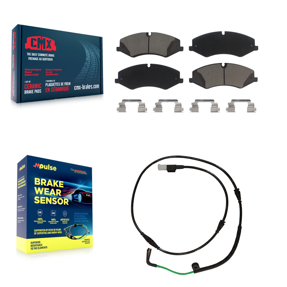 Front Ceramic Disc Brake Pads And Wear Sensors Kit For Land Rover LR4 KCW-100605