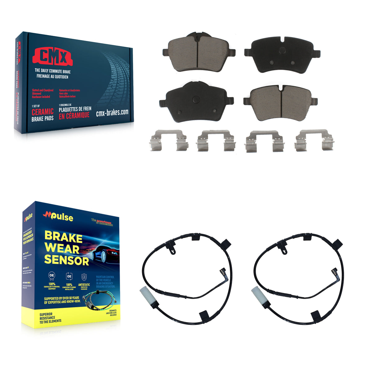 Front Ceramic Disc Brake Pads And Wear Sensor Pairs Kit For Mini Cooper KCW-100617