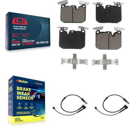 Front Ceramic Disc Brake Pads Wear Sensor Pair Kit For 2020 Mini Cooper John Works KCW-100622