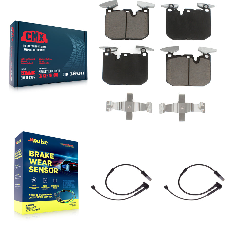 Front Ceramic Disc Brake Pads Wear Sensor Pair Kit For 2020 Mini Cooper John Works KCW-100622
