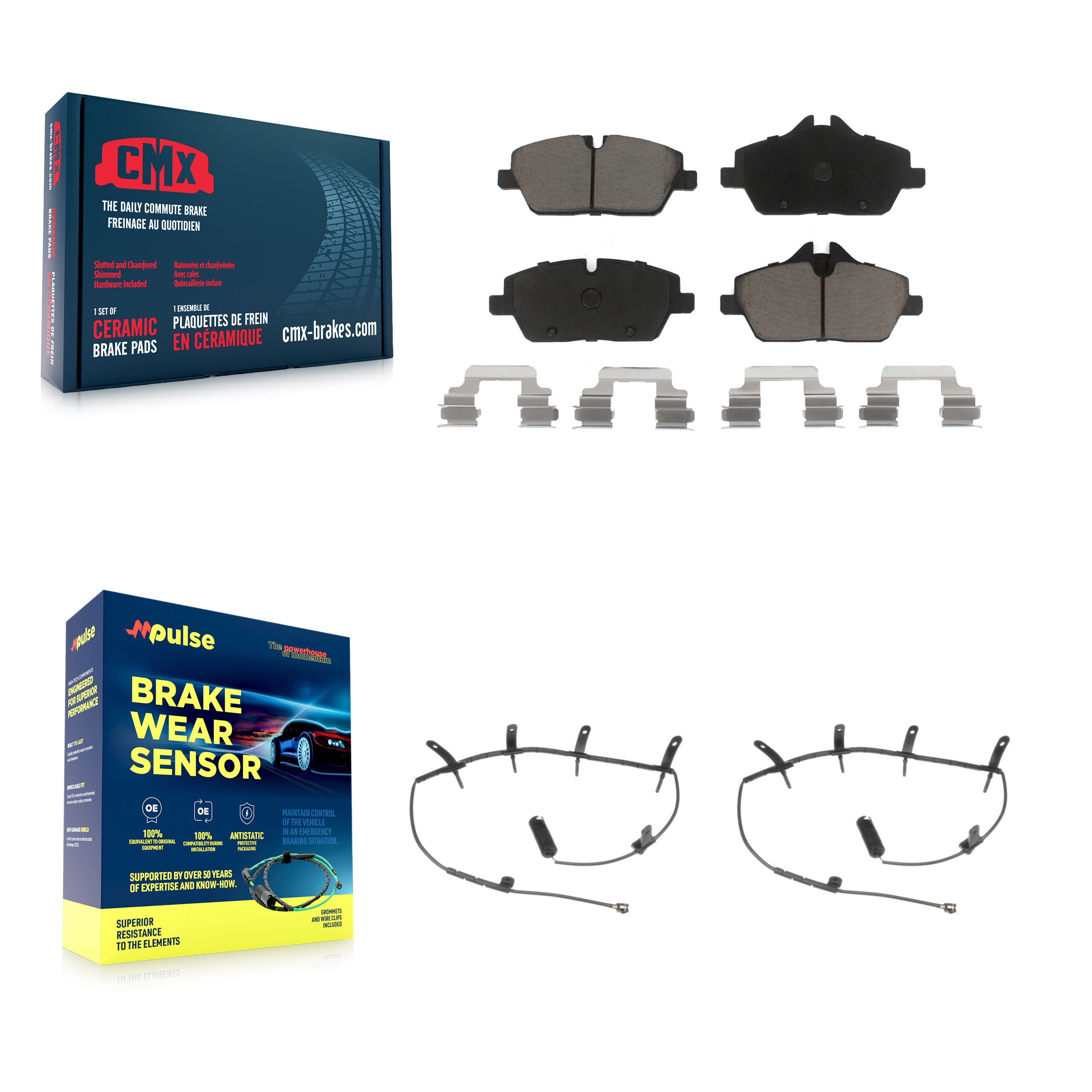 Front Ceramic Disc Brake Pads And Wear Sensor Pairs Kit For Mini Cooper KCW-100623