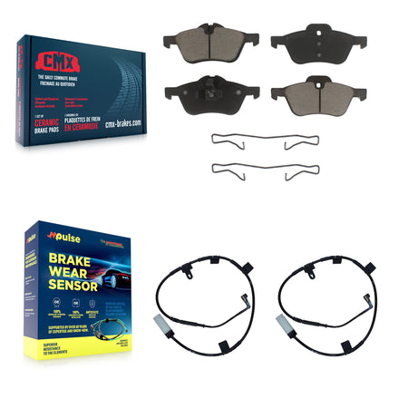 Front Ceramic Disc Brake Pads And Wear Sensor Pairs Kit For Mini Cooper KCW-100626