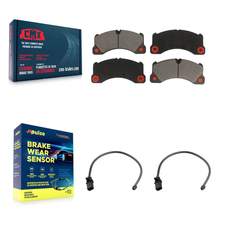 Front Ceramic Disc Brake Pads And Wear Sensor Pairs Kit For Porsche Macan KCW-100636