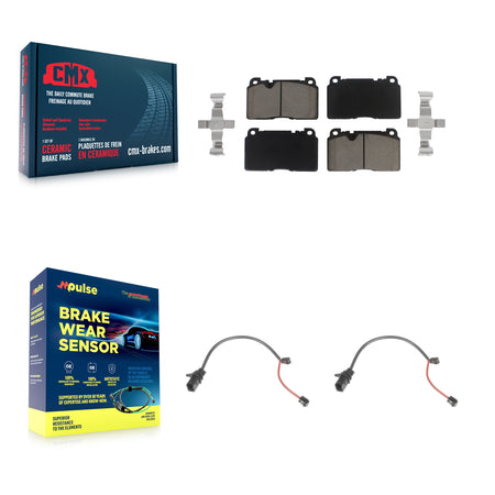 Front Ceramic Disc Brake Pads And Wear Sensor Pairs Kit For Audi Q5 KCW-100638