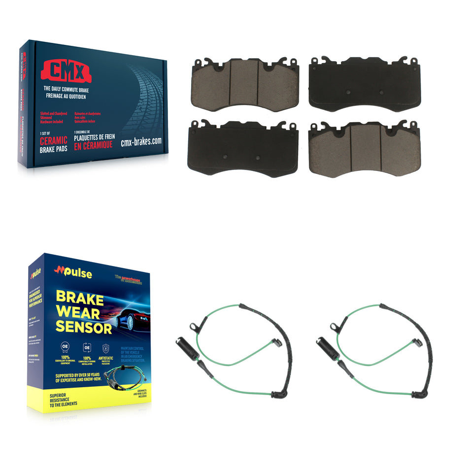 Front Ceramic Disc Brake Pads And Wear Sensor Pairs Kit For Land Rover Range KCW-100649