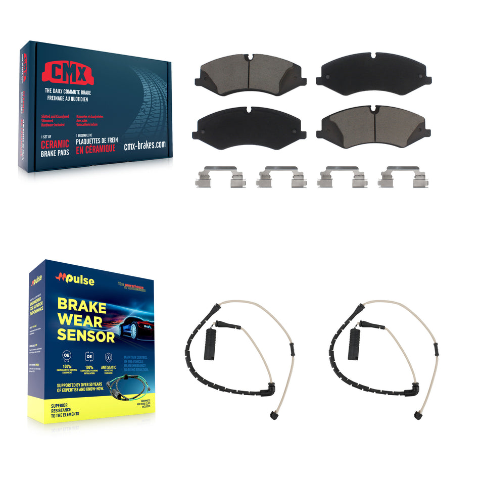 Front Ceramic Disc Brake Pads And Wear Sensor Pairs Kit For Land Rover Range KCW-100650