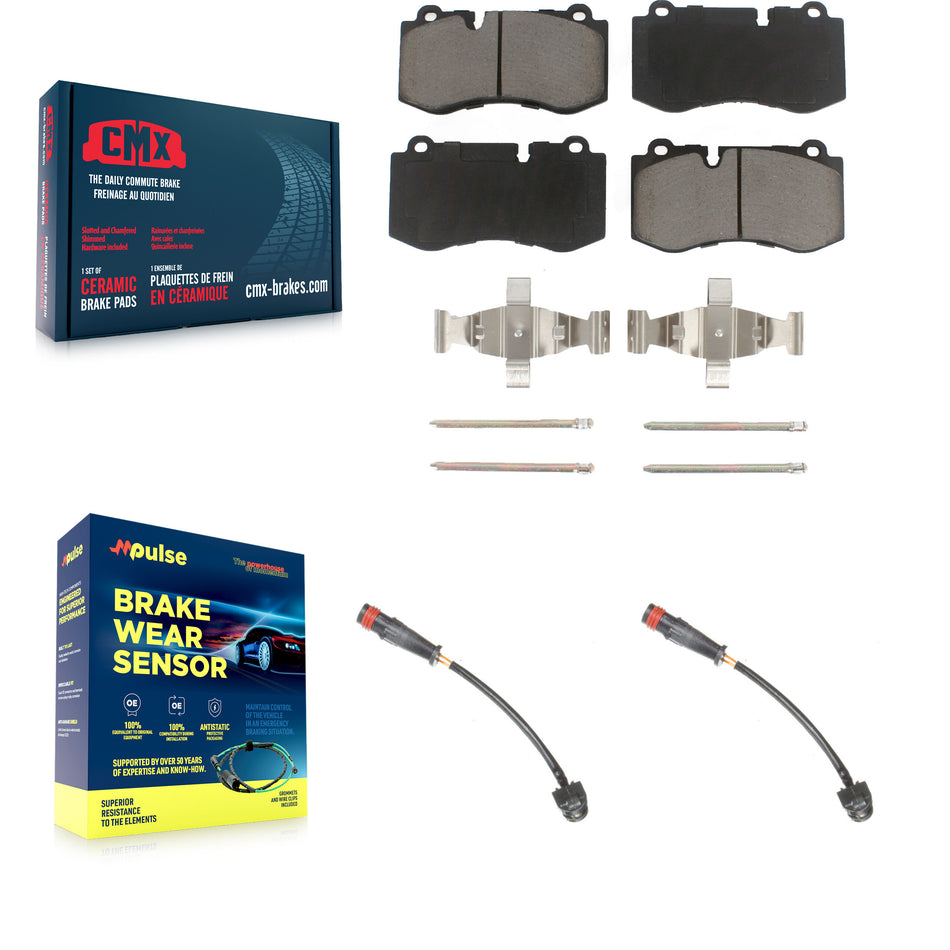 Front Ceramic Brake Pads Wear Sensor Pair Kit For Mercedes-Benz S550 S450 CL550 S400 S600 KCW-100659