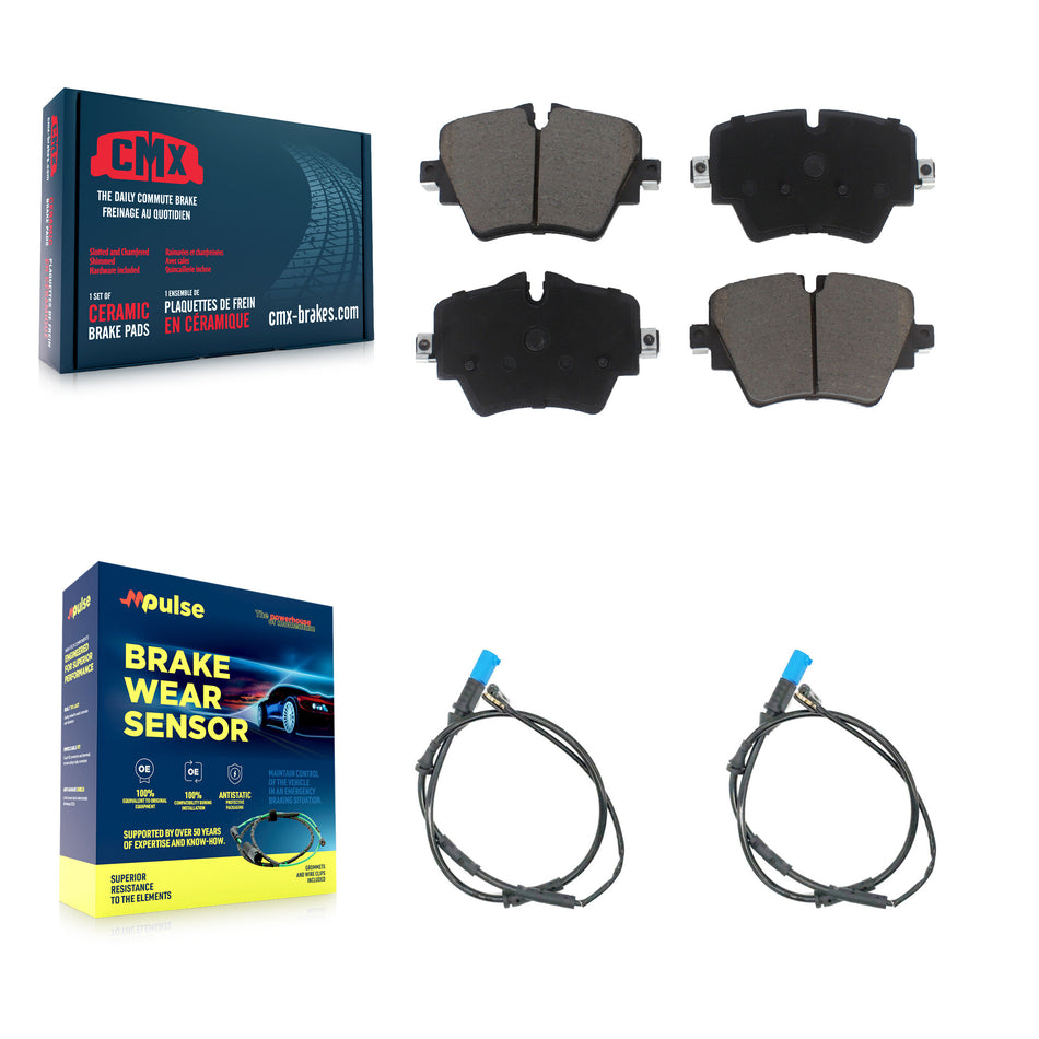 Front Ceramic Disc Brake Pads And Wear Sensor Pairs Kit For BMW X3 X4 KCW-100663