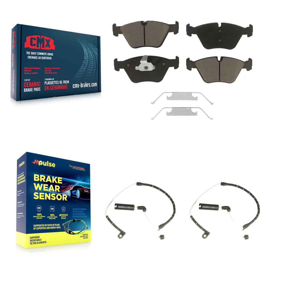 Front Ceramic Disc Brake Pads And Wear Sensor Pairs Kit For BMW Z4 KCW-100672