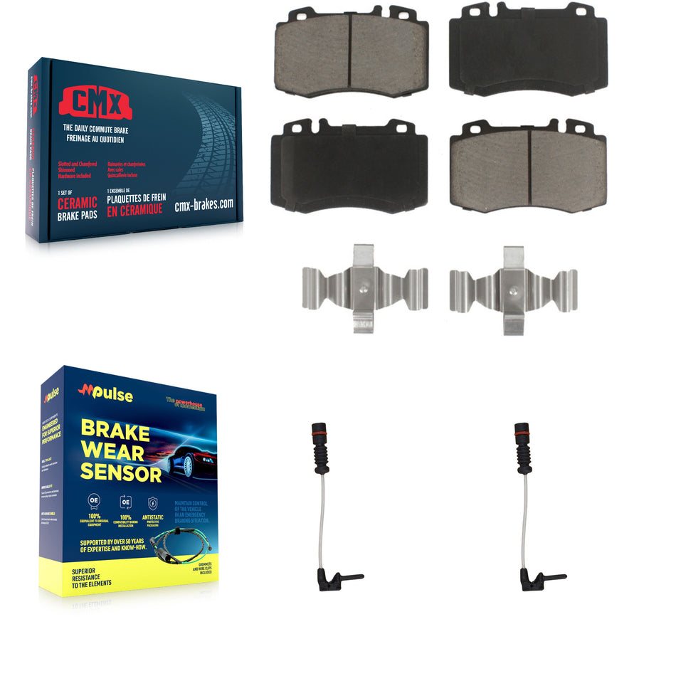 Front Ceramic Brake Pad And Wear Sensor Pair Kit For Mercedes-Benz SL500 SL600 S600 CL500 KCW-100674